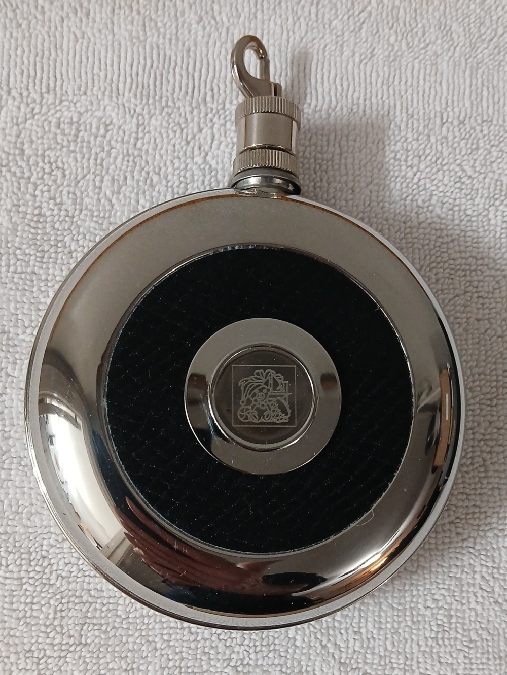 Silver and Black Portable Phone Accessory - Keychain Charger Style